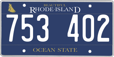 RI license plate 753402