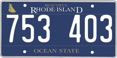 RI license plate 753403