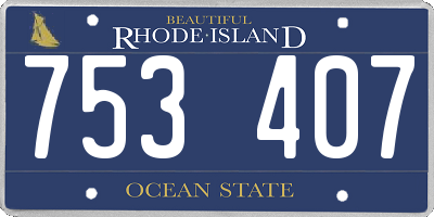 RI license plate 753407