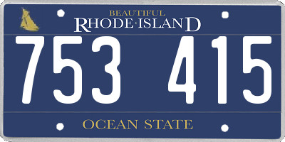 RI license plate 753415