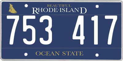 RI license plate 753417