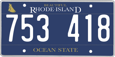 RI license plate 753418