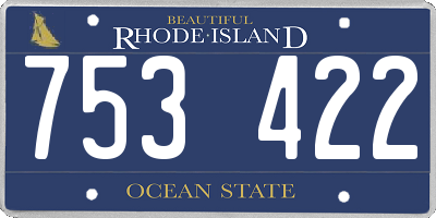 RI license plate 753422