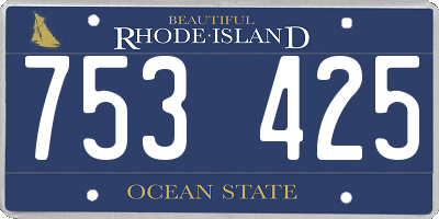 RI license plate 753425