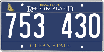 RI license plate 753430
