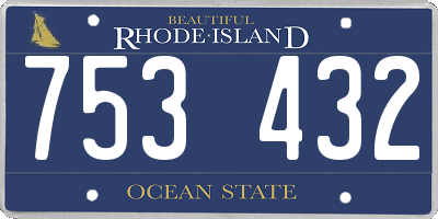RI license plate 753432