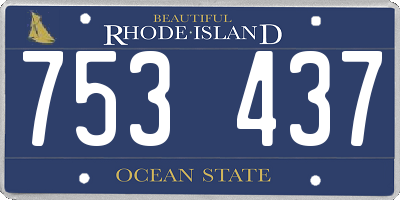RI license plate 753437