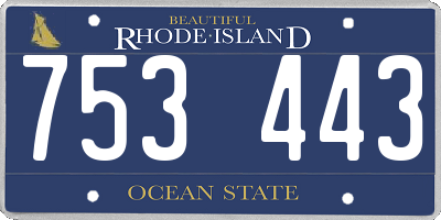 RI license plate 753443