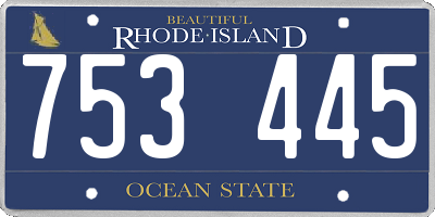 RI license plate 753445