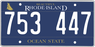 RI license plate 753447
