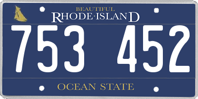RI license plate 753452