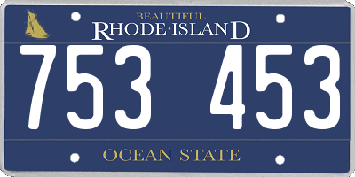 RI license plate 753453