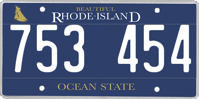 RI license plate 753454