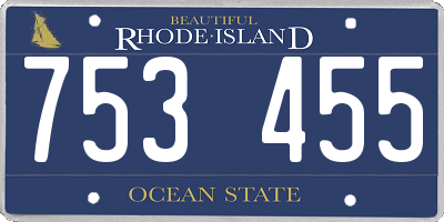 RI license plate 753455