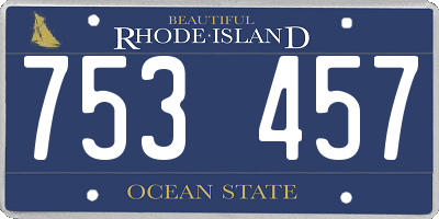 RI license plate 753457
