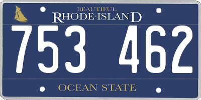 RI license plate 753462
