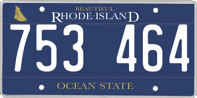RI license plate 753464