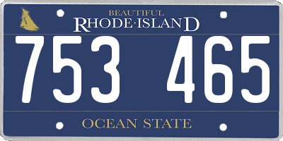 RI license plate 753465