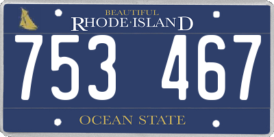 RI license plate 753467