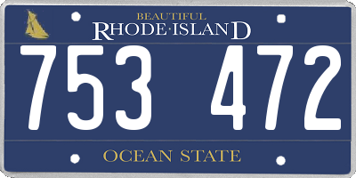 RI license plate 753472