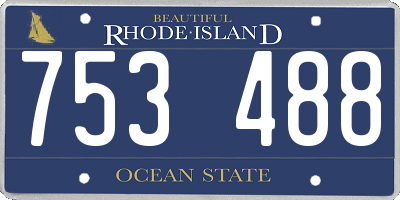 RI license plate 753488