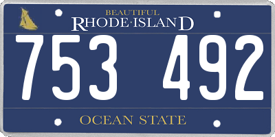 RI license plate 753492