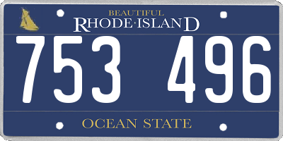 RI license plate 753496