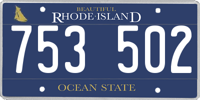 RI license plate 753502