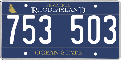 RI license plate 753503