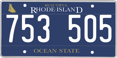 RI license plate 753505