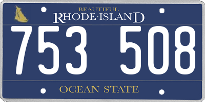 RI license plate 753508