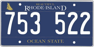 RI license plate 753522