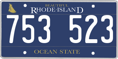 RI license plate 753523