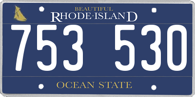 RI license plate 753530