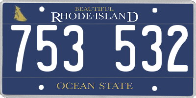 RI license plate 753532