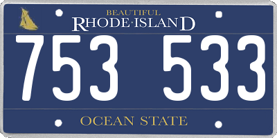 RI license plate 753533