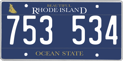 RI license plate 753534
