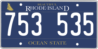 RI license plate 753535