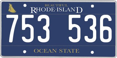 RI license plate 753536