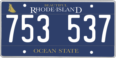 RI license plate 753537