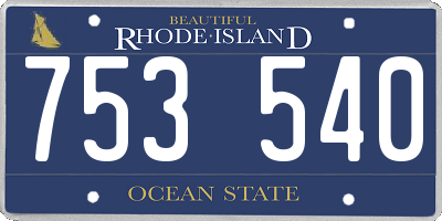RI license plate 753540