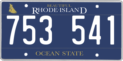 RI license plate 753541