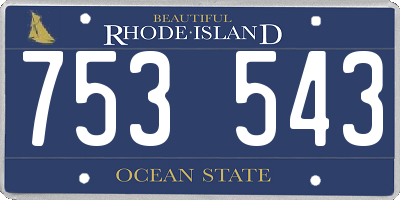 RI license plate 753543