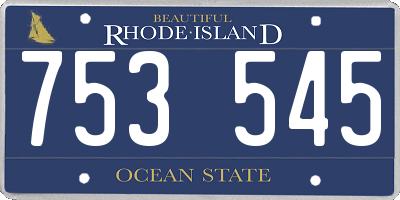 RI license plate 753545