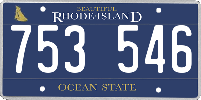 RI license plate 753546