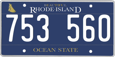 RI license plate 753560