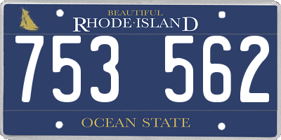 RI license plate 753562