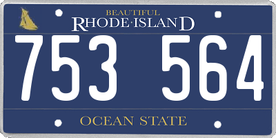 RI license plate 753564