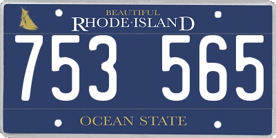 RI license plate 753565