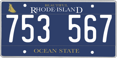 RI license plate 753567